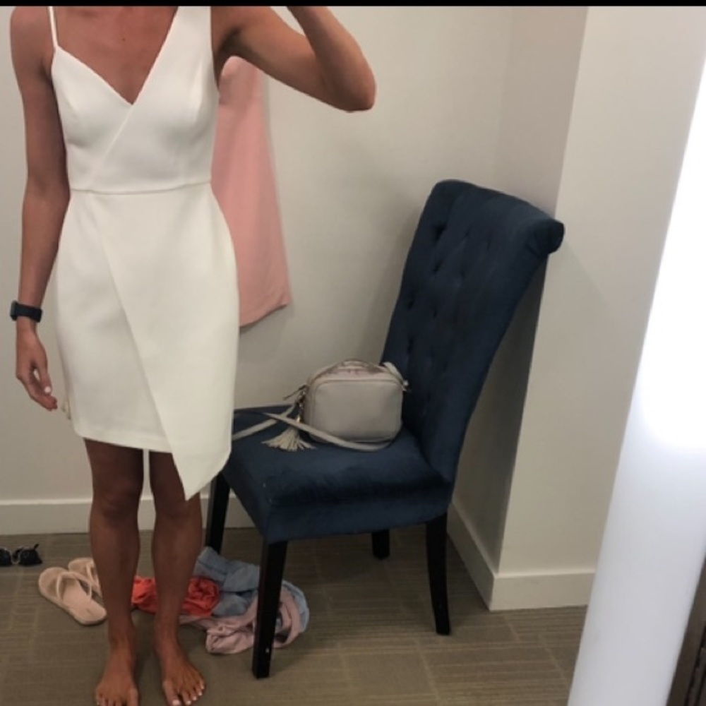 White BCBC Micaila asymmetrical dress
